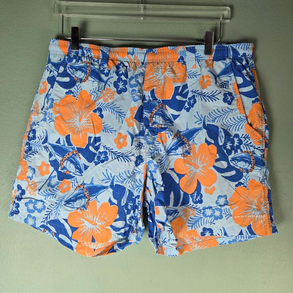 Columbia Mens Large Blue PFG Super Backcast Water Short Omni Shade UPF50 FM1107